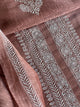 Onion Pink Linen Chikankari Unstitched Men's Kurtas Fabric