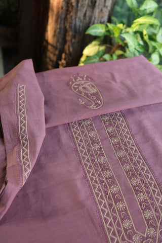 Onion Pink Malkha Handspun Khadi Kurtas Unisex Fabric