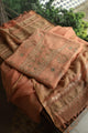 Orange Salmon Handloom Kota Chikankari With Mirror Work Unstitched Kurta Dupatta Set
