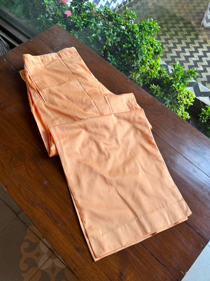 Orange Salmon Malmal Pearl White Chikankari Ready to Wear Kurta Set