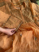 Orange Salmon Shade Mukaish Kamdani Mul Chanderi Kurta Set