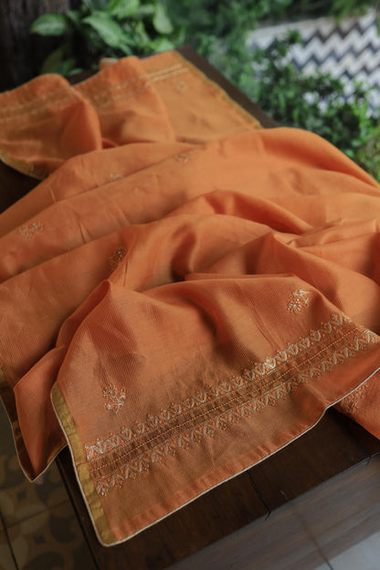 Orange Shade Rasm Maheshwari Highlights Fabric