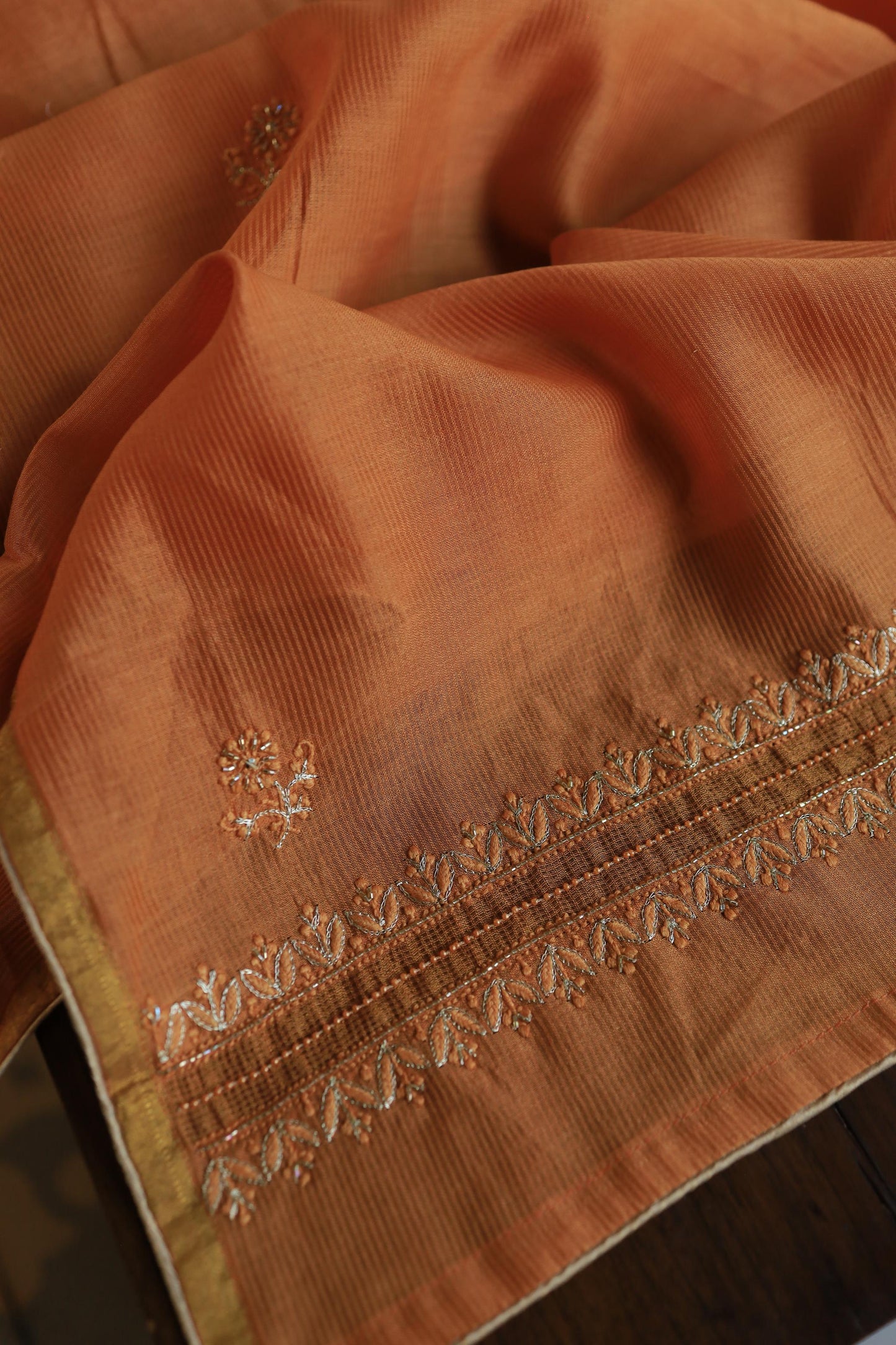 Orange Shade Rasm Maheshwari Highlights Fabric