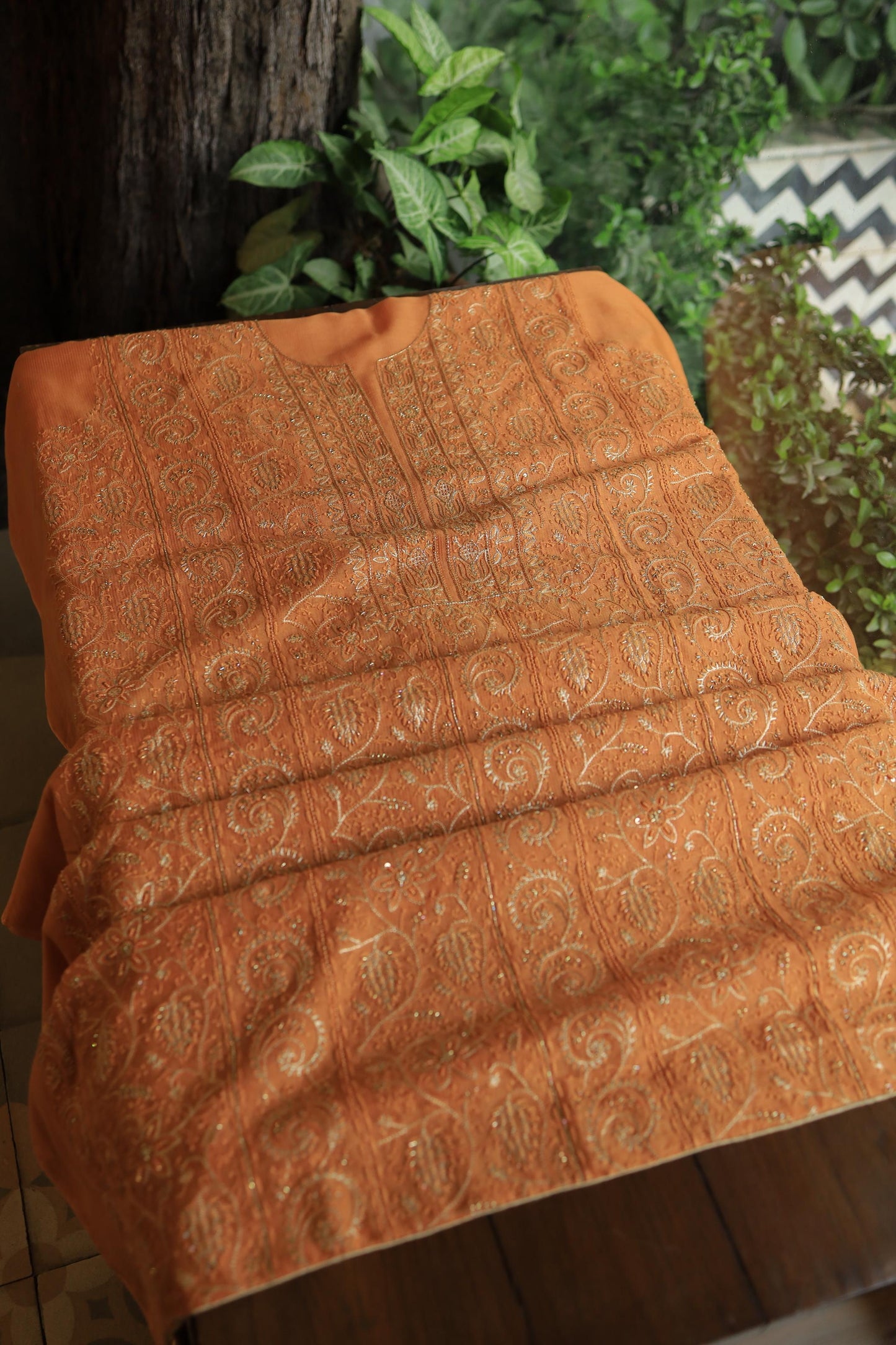 Orange Shade Rasm Maheshwari Highlights Fabric