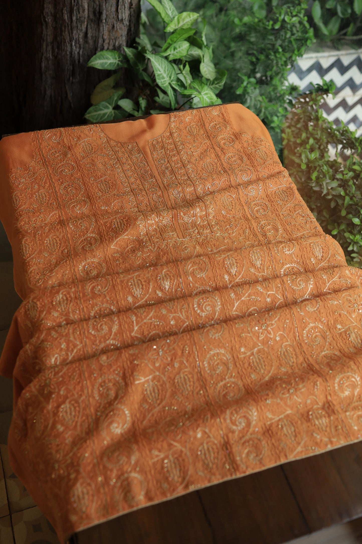 Orange Shade Rasm Maheshwari Highlights Fabric