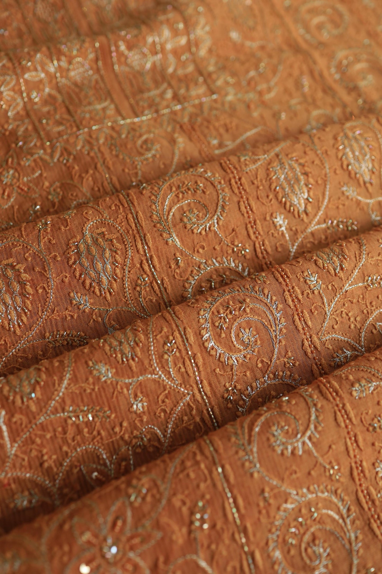 Orange Shade Rasm Maheshwari Highlights Fabric