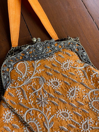 Orange Shade | Vintage Ari Mukaish Sling Bags