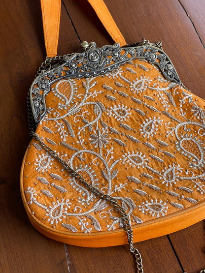 Orange Shade | Vintage Ari Mukaish Sling Bags