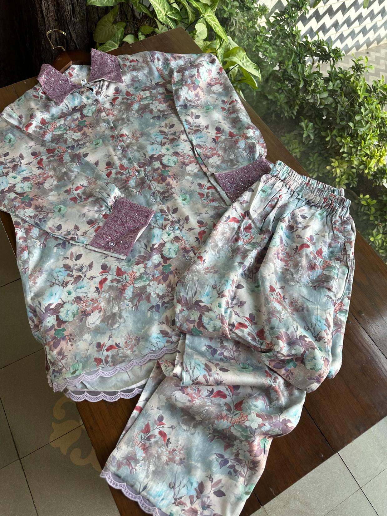 Pastel Bloom Modal Printed Co-Ord Set
