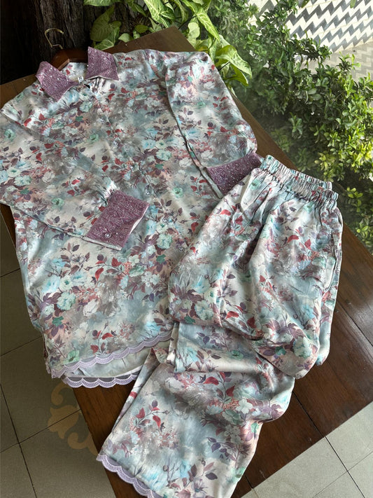 Pastel Bloom Modal Printed Co-Ord Set