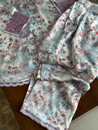 Pastel Bloom Modal Printed Co-Ord Set