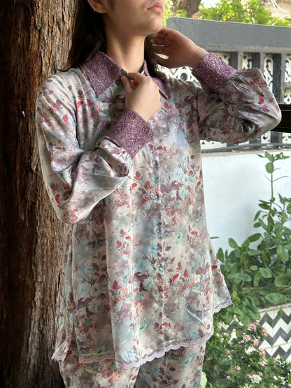 Pastel Bloom Modal Printed Co-Ord Set