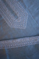Pastel Blue Linen Chikankari Unstitched Men's Kurta Fabric
