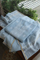 Pastel Blue Shade Mal Cotton Fine Chikankari Unstitched Fabric