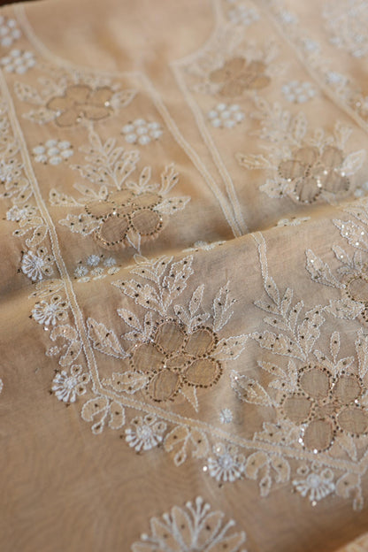 Peach Daraz Chikankari Kurta Fabrics