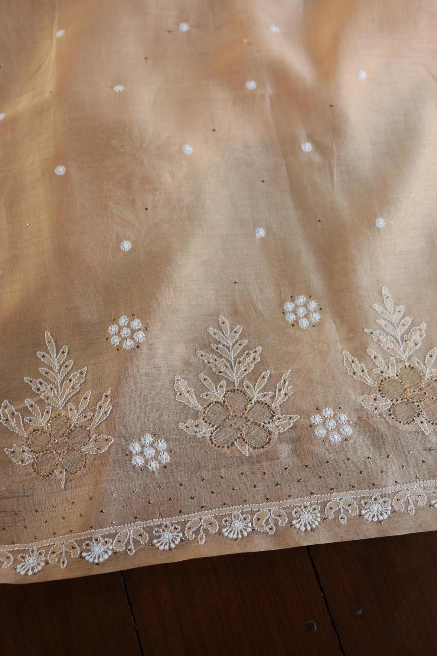 Peach Daraz Chikankari Kurta Fabrics