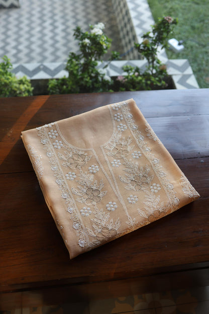 Peach Daraz Chikankari Kurta Fabrics