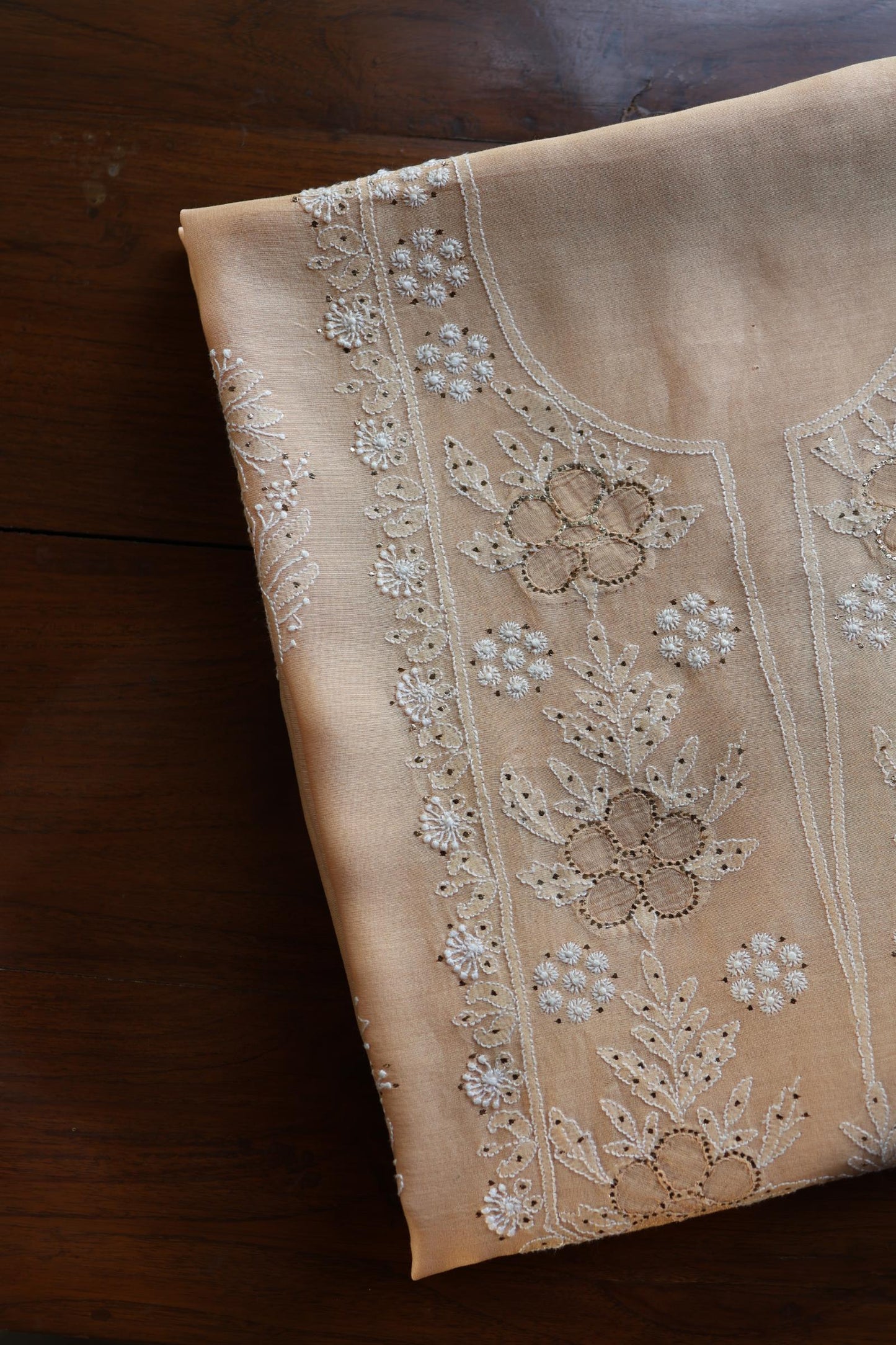 Peach Daraz Chikankari Kurta Fabrics