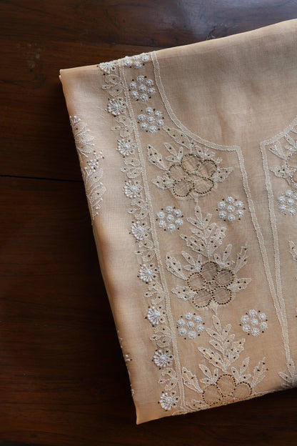 Peach Daraz Chikankari Kurta Fabrics