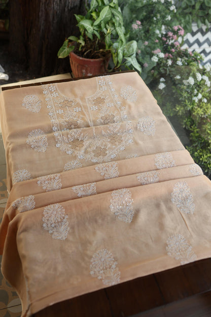 Peach Daraz Chikankari Kurta Fabrics
