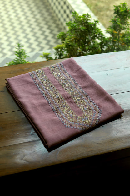 Pastel Pink Shade Moonga Silk Chikankari Men’s Kurta Fabric