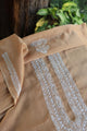 Peach Shade Mulmul Chikankari Unstitched Men's Kurtas Fabric