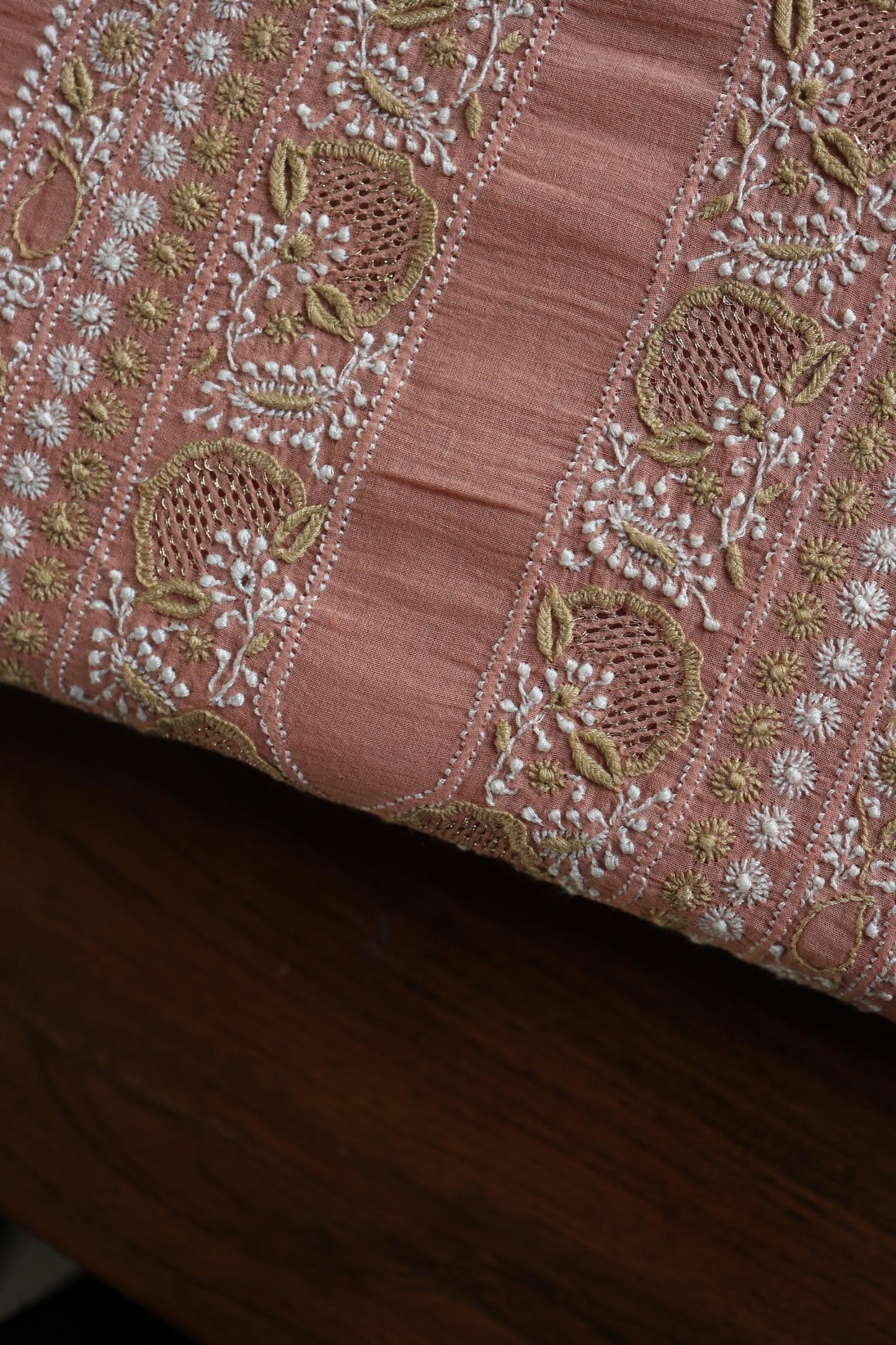 Peach Shade Shade Unisex Chikankari Bengal Muslin Kurta