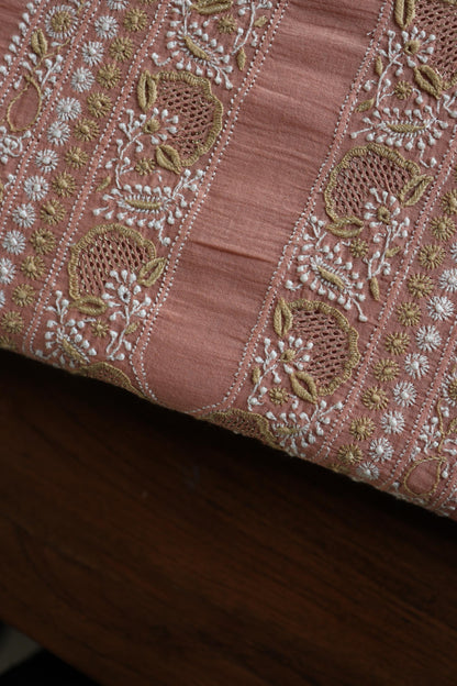 Peach Shade Shade Unisex Chikankari Bengal Muslin Kurta