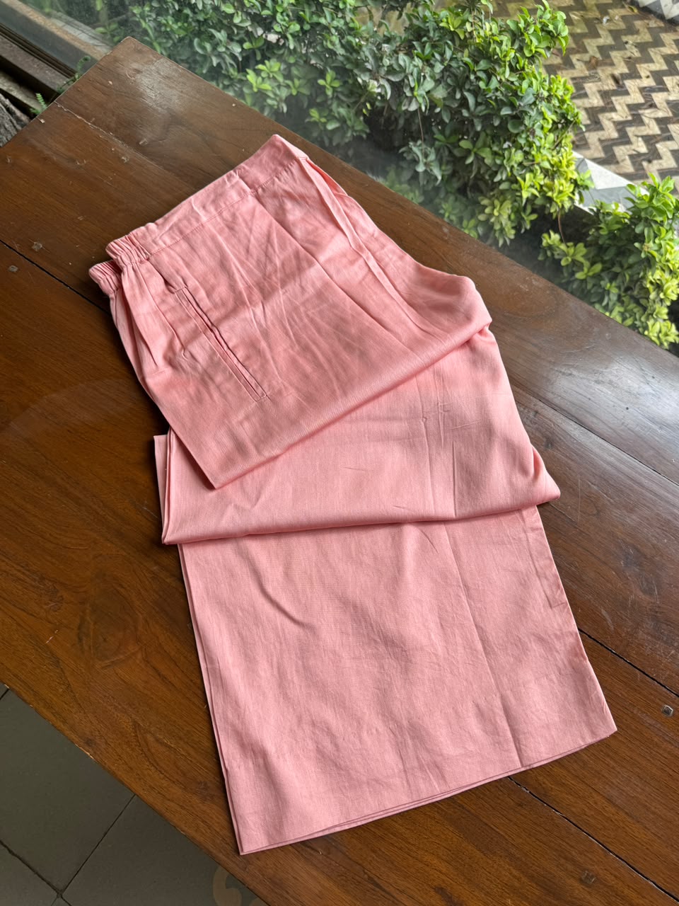 Peach Shade Tissue Silk Chikankari Straight Cut Kurta Dupatta Set