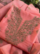 Peach Kota Chikankari Unstitched Fabrics