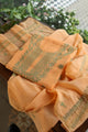 Persian Orange Shade Mal Cotton Chikankari Unstitched Kurta Dupatta Fabrics With Kamdani
