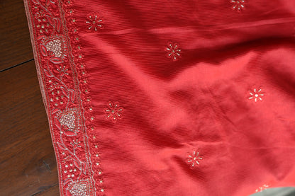 Persian Red Shade Rasm Maheshwari Highlights Fabric