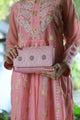Pink Shade Chikankari Sling Clutch Bag