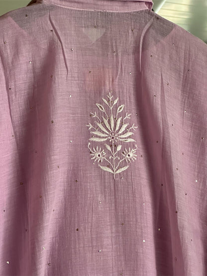 Pink Cotton Chikankari Top