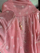 Pink Malmal Pearl White Chikankari Ready to Wear Kurta Set