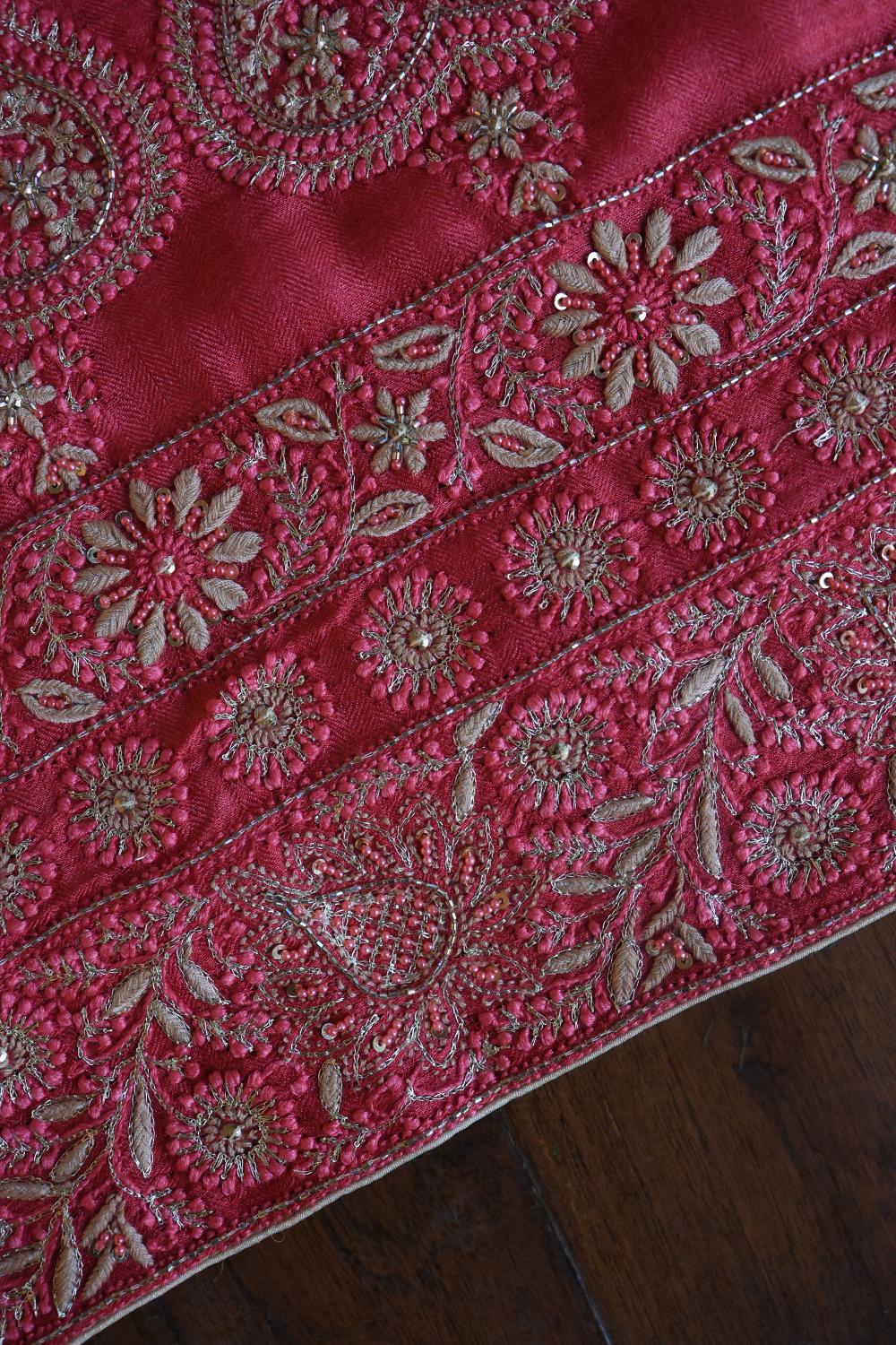 Pink Pashmina x Chikankari Fabrics