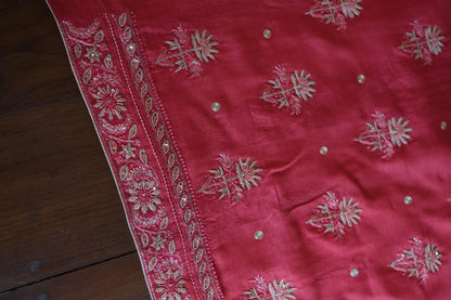 Pink Pashmina x Chikankari Fabrics