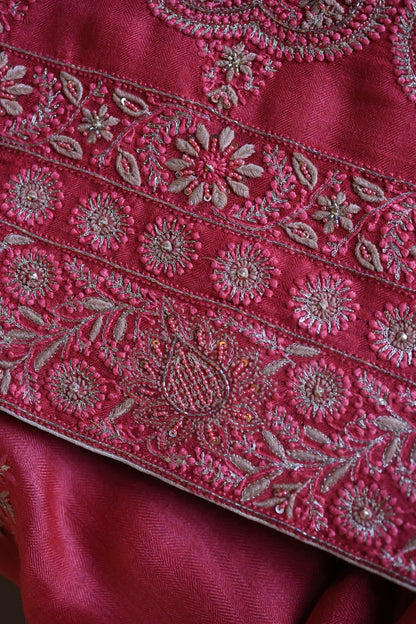 Pink Pashmina x Chikankari Fabrics