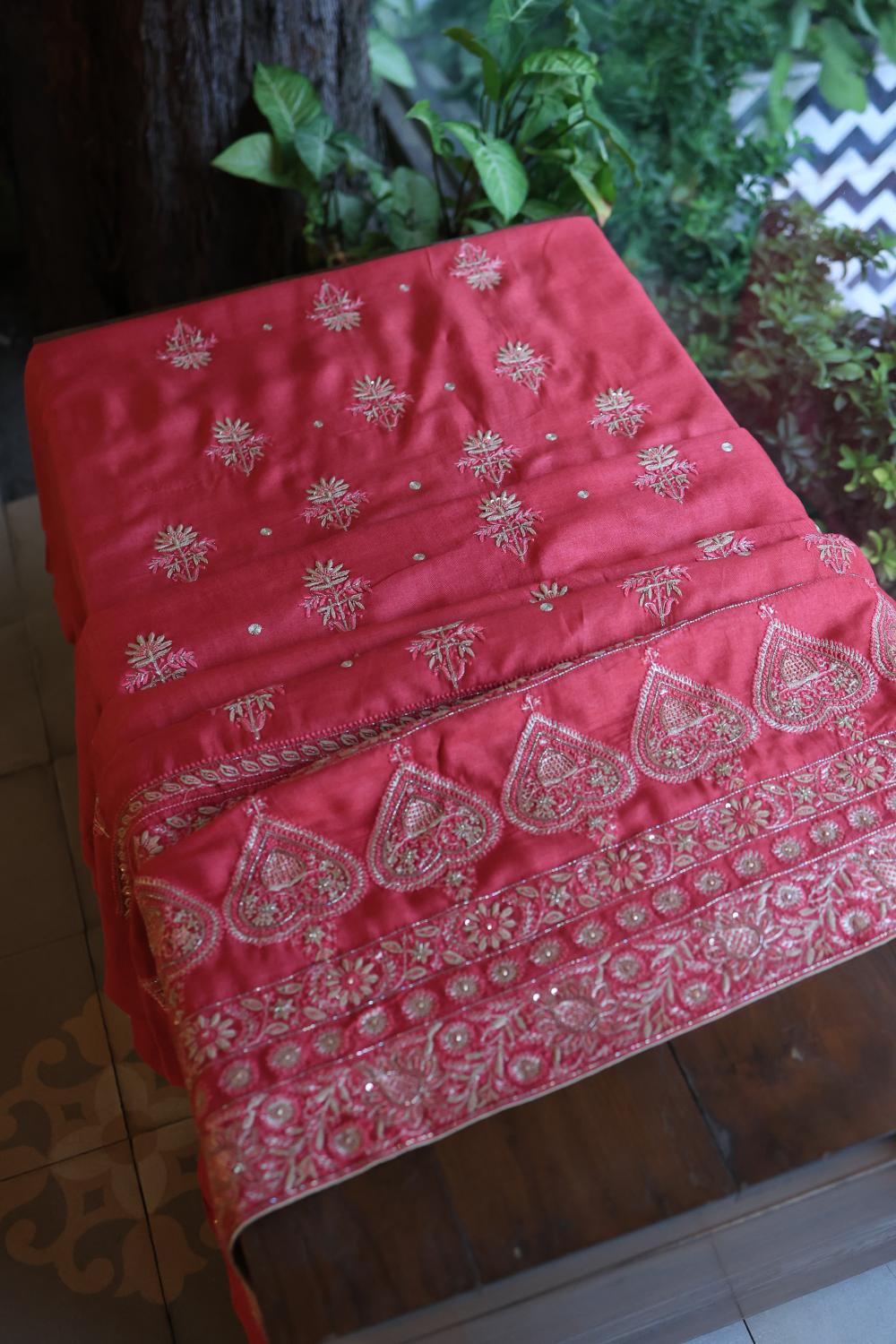 Pink Pashmina x Chikankari Fabrics
