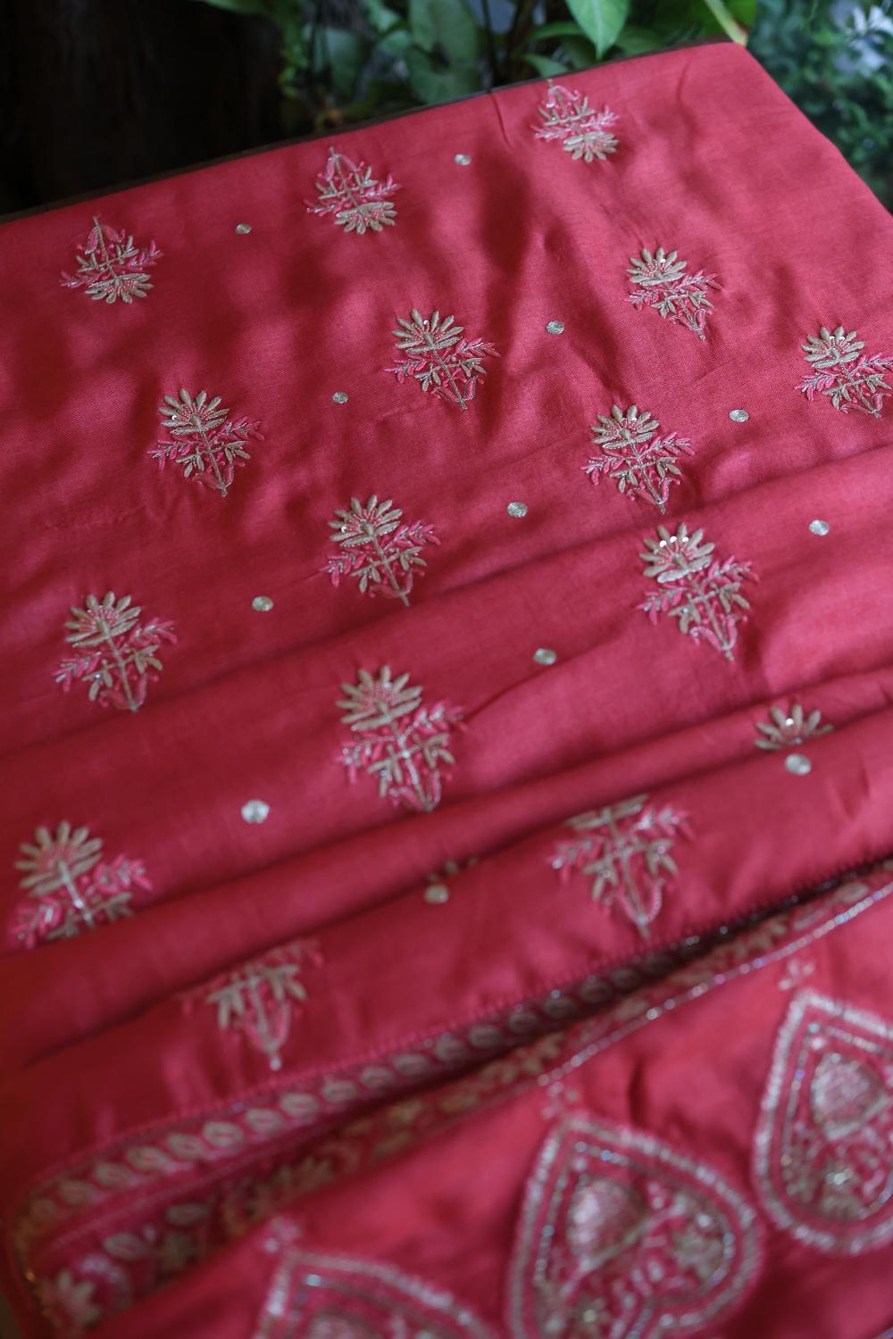 Pink Pashmina x Chikankari Fabrics