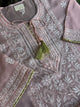 Pink Shade Semi Stitched Kota Tepchi Chikankari Kurta Dupatta Set