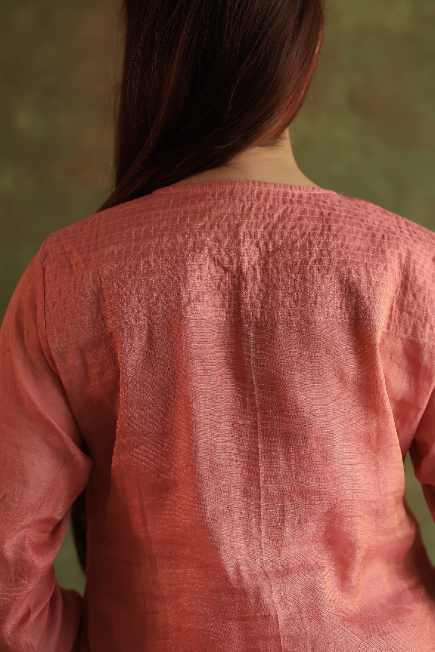 Pink Tissue Silk Dagla Kurta Set