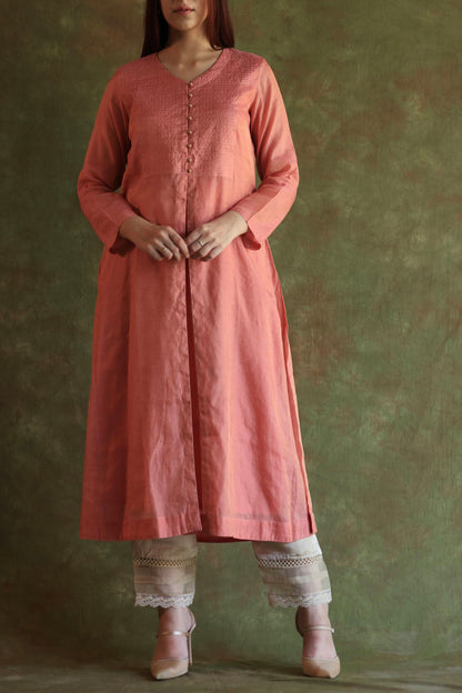 Pink Tissue Silk Dagla Kurta Set