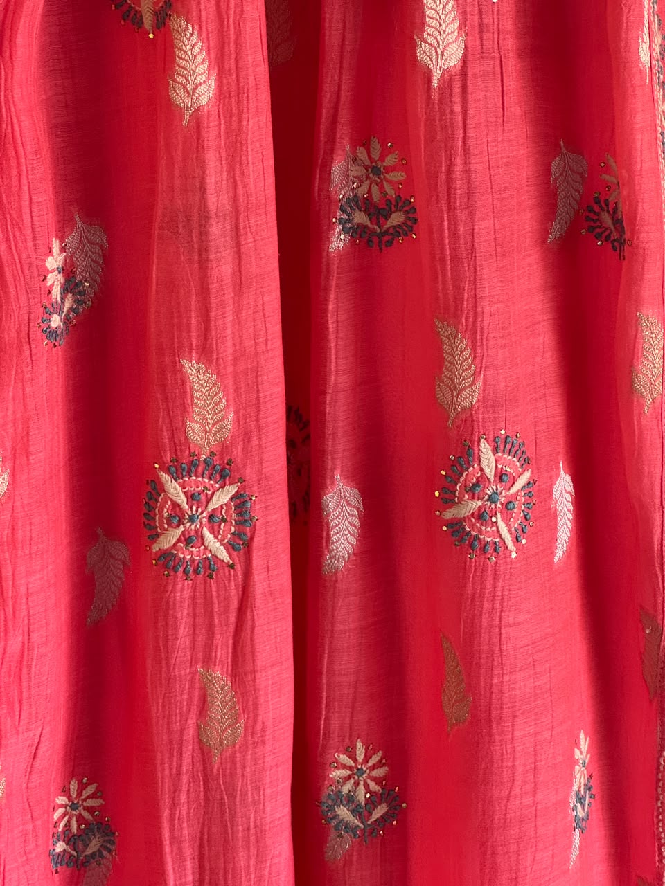 Pink Zari Chanderi Chikankari Ready to Wear Tunics