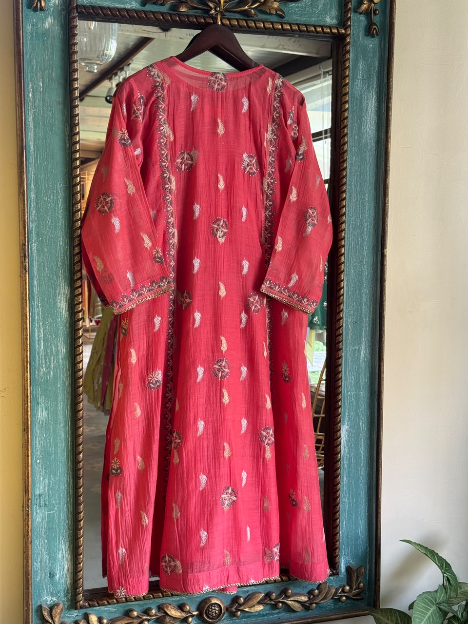 Pink Zari Chanderi Chikankari Ready to Wear Tunics