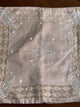Pinkish Beige Chanderi Cushion Cover with Chikankari & Daraz Appliqué