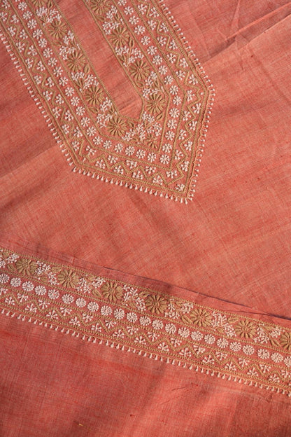 Pinkish Peach Malkha Handspun Khadi Kurtas Unisex Fabric