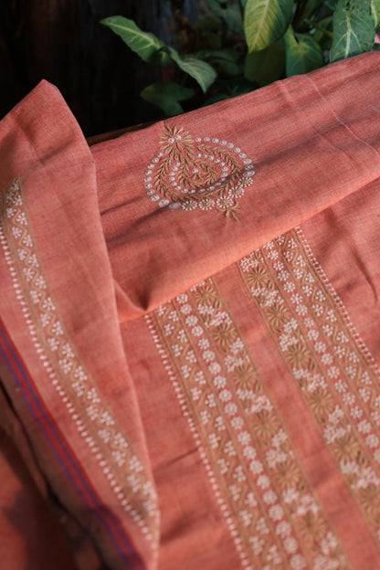 Pinkish Peach Malkha Handspun Khadi Kurtas Unisex Fabric