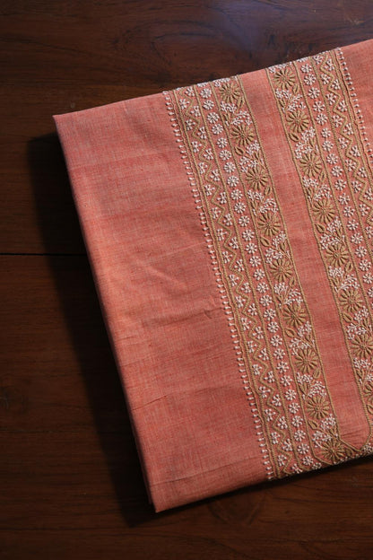 Pinkish Peach Malkha Handspun Khadi Kurtas Unisex Fabric