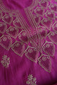 Plum Purple Mal Chanderi Chikankari Unstitched Kurta & Dupatta Set